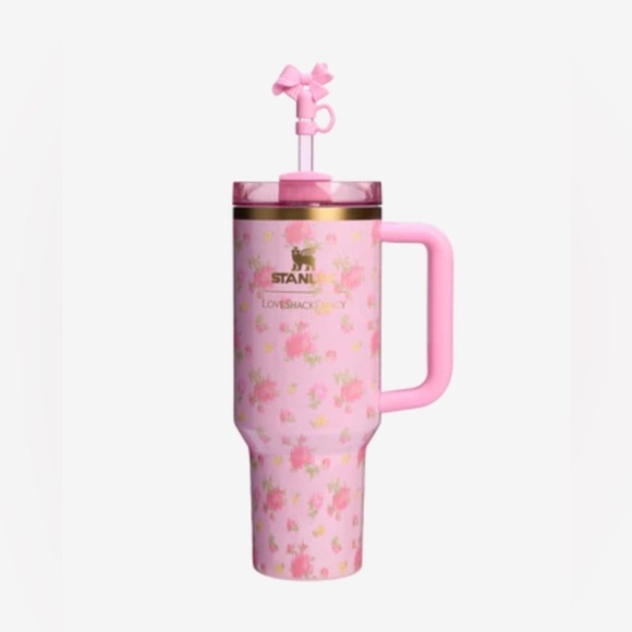 LOVE SHACK FANCY x STANLEY 40 oz IBIZA SUNSET NEW IN BOX UNOPENED PINK FLORAL - Picture 7 of 7